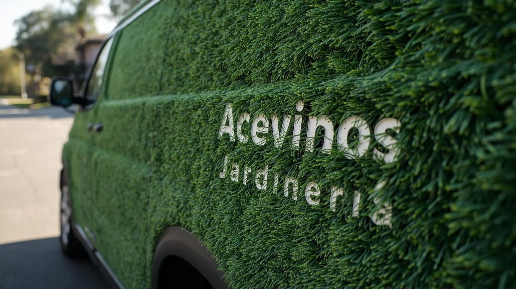 aceviños jardinería furgón césped